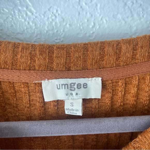 Umgee Sweater Women's Small Orange Ribbed Boxy Gremlincore Goblincore Boho - Picture 8 of 9